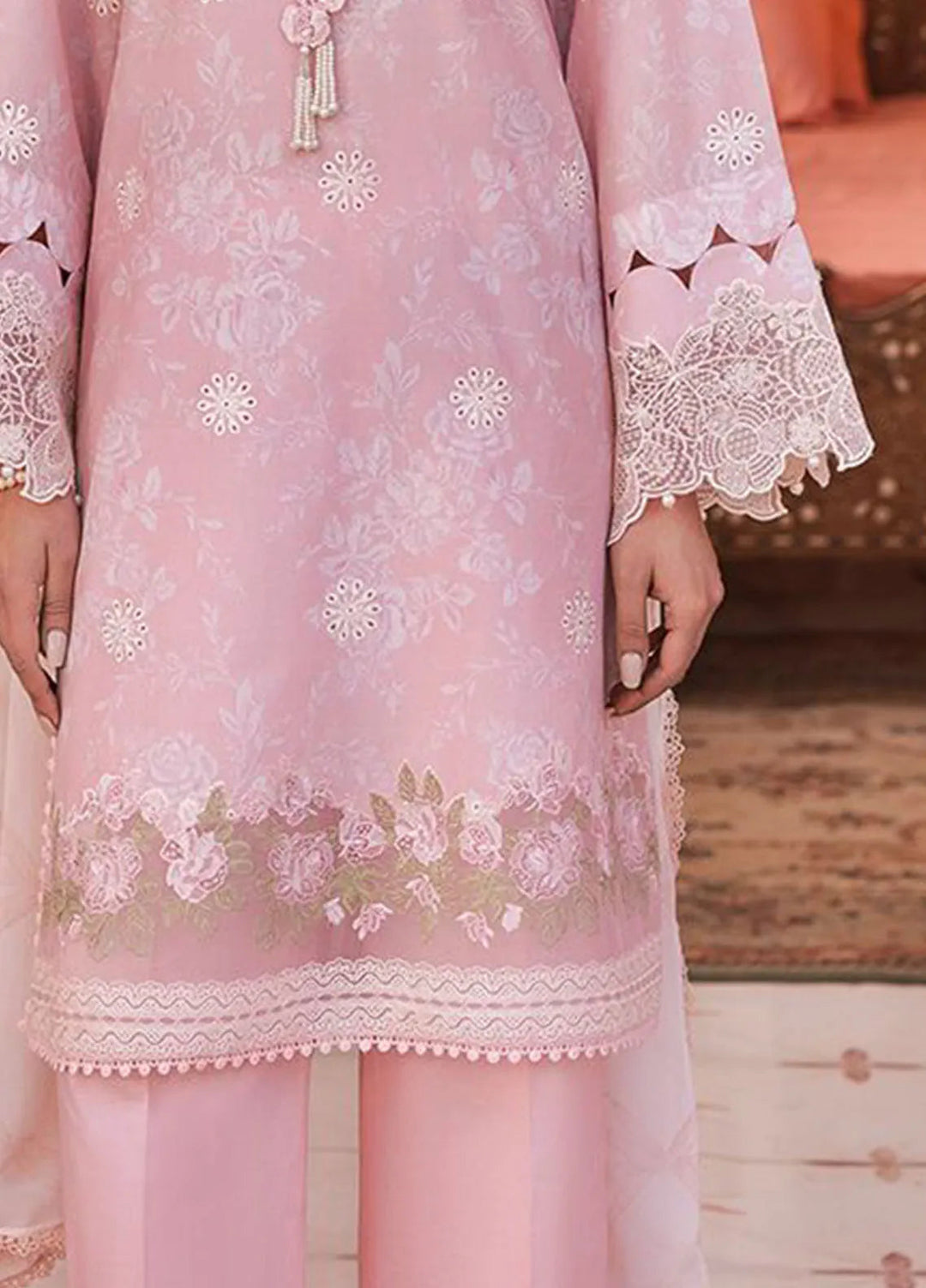 Cross Stitch Embroidered Lawn Suits Unstitched 3 Piece Floral Tie - Summer Collection