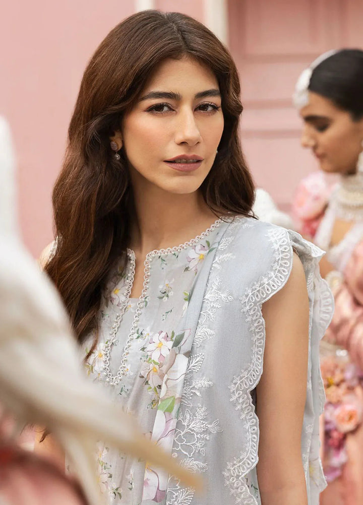 Cross Stitch Embroidered Lawn Suits Unstitched 3 Piece Grey Frost - Summer Collection