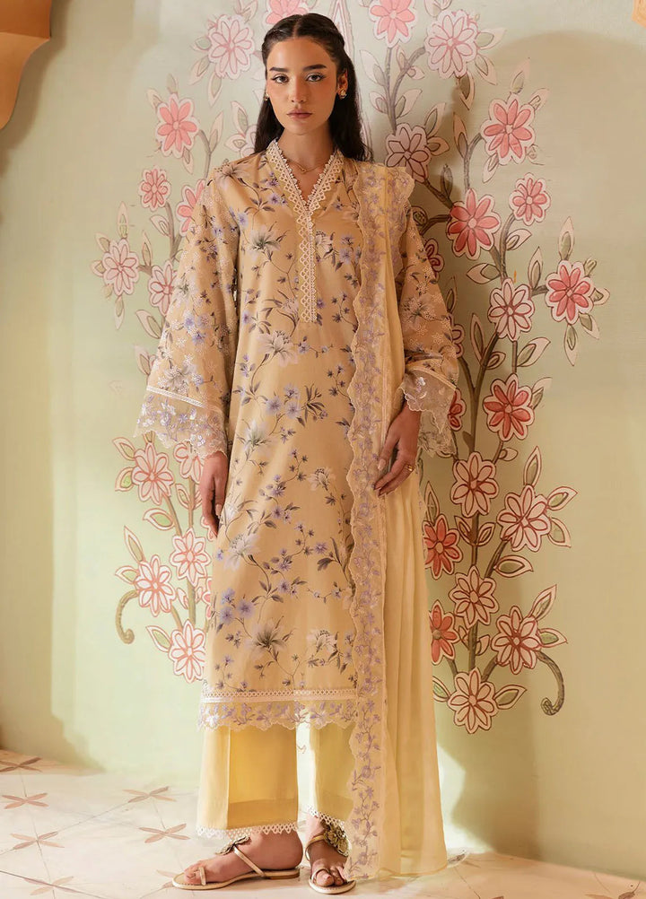 Cross Stitch Embroidered Lawn Suits Unstitched 3 Piece Olive Muse - Summer Collection