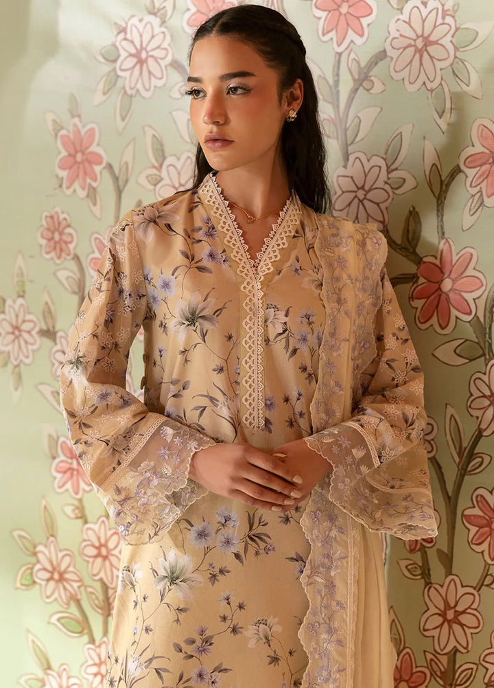 Cross Stitch Embroidered Lawn Suits Unstitched 3 Piece Olive Muse - Summer Collection