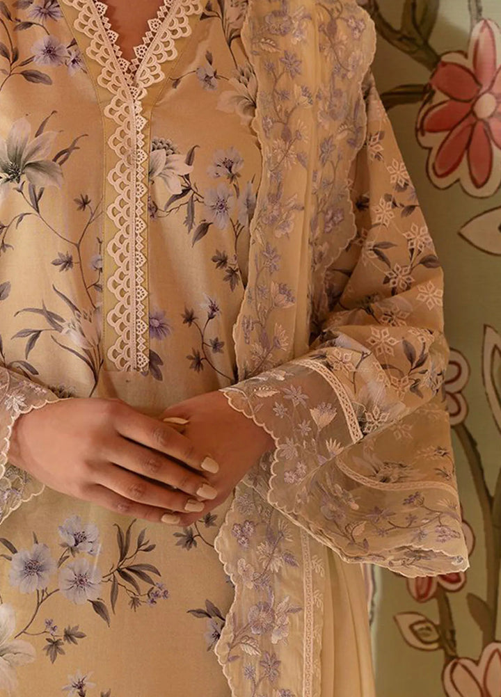 Cross Stitch Embroidered Lawn Suits Unstitched 3 Piece Olive Muse - Summer Collection