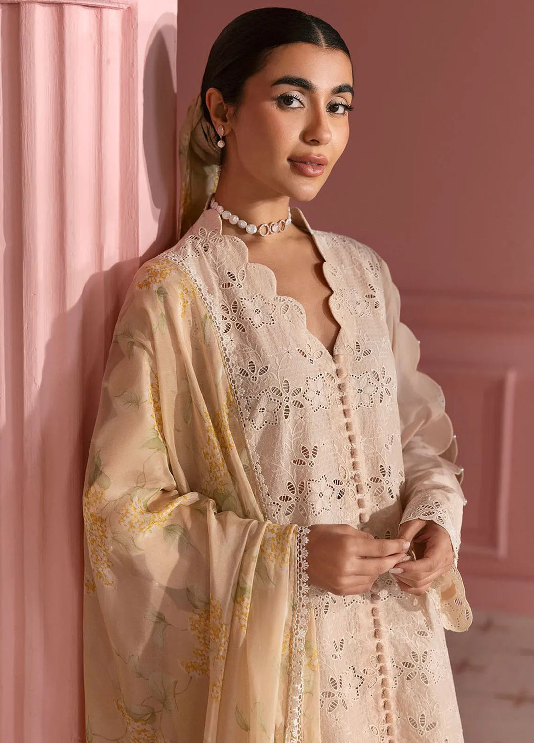 Cross Stitch Embroidered Lawn Suits Unstitched 3 Piece Peach Parfait - Summer Collection