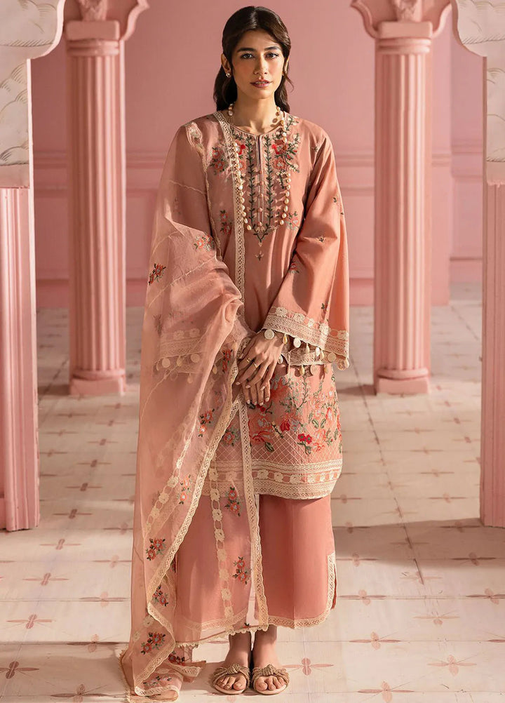 Cross Stitch Embroidered Lawn Suits Unstitched 3 Piece Rose Quartz - Summer Collection