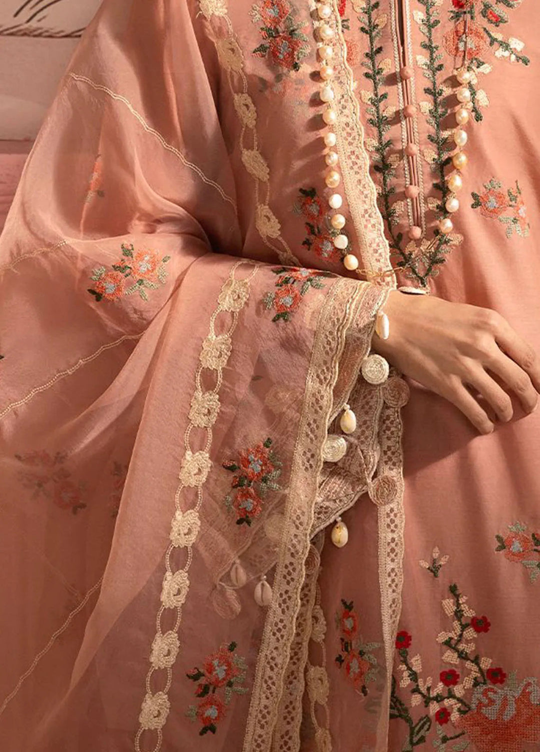 Cross Stitch Embroidered Lawn Suits Unstitched 3 Piece Rose Quartz - Summer Collection