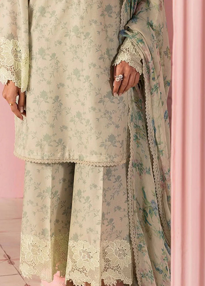 Cross Stitch Embroidered Lawn Suits Unstitched 3 Piece Sage Gleam - Summer Collection