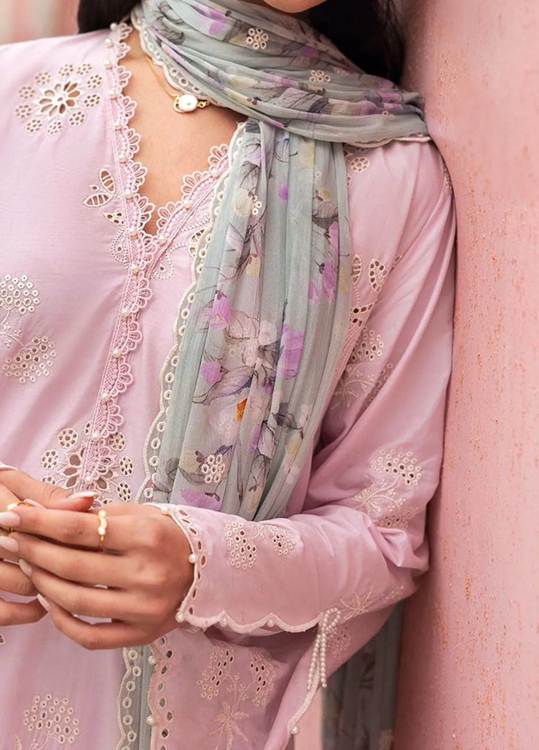 Cross Stitch Embroidered Lawn Suits Unstitched 3 Piece Soft Petal - Summer Collection