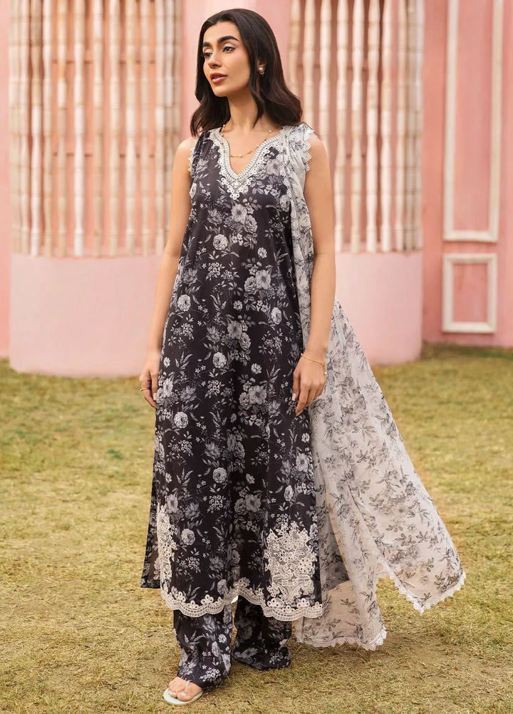 Cross Stitch Embroidered Lawn Suits Unstitched 3 Piece Somber Escape - Summer Collection