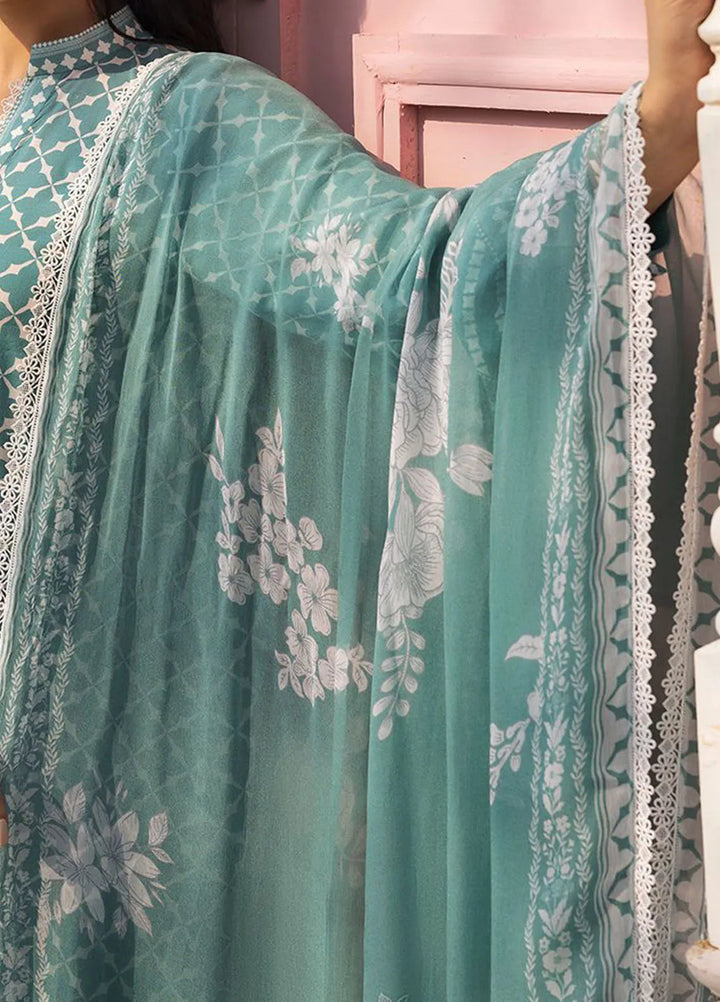 Cross Stitch Embroidered Lawn Suits Unstitched 3 Piece Teal Grace - Summer Collection