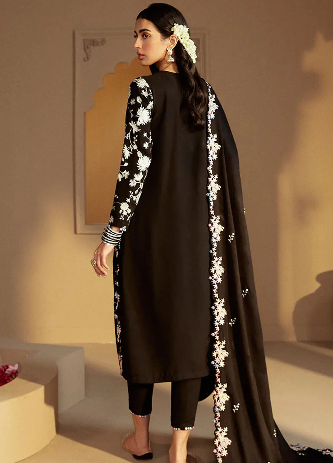 Cross Stitch Embroidered Linen Suits Unstitched 3 Piece CS24W Ashley Smoke - Winter Collection