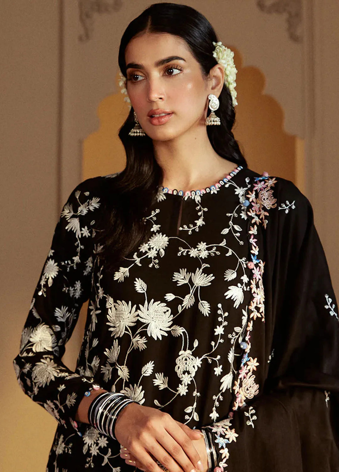 Cross Stitch Embroidered Linen Suits Unstitched 3 Piece CS24W Ashley Smoke - Winter Collection