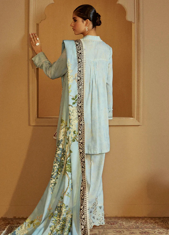 Cross Stitch Embroidered Linen Suits Unstitched 3 Piece CS24W Azure Wisteria - Winter Collection