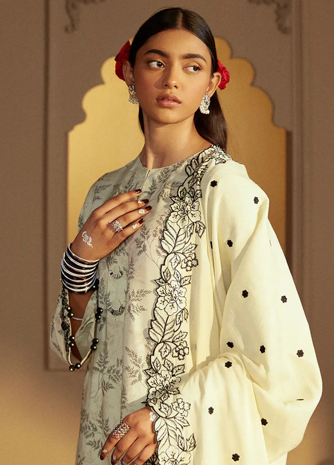 Cross Stitch Embroidered Linen Suits Unstitched 3 Piece CS24W Dove Gray - Winter Collection