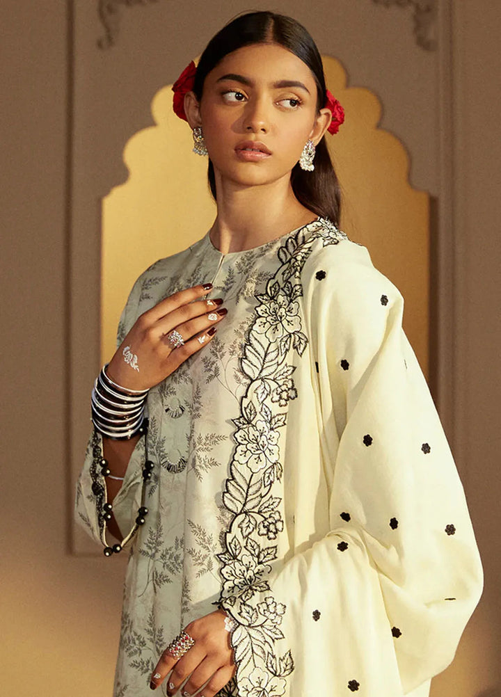 Cross Stitch Embroidered Linen Suits Unstitched 3 Piece CS24W Dove Gray - Winter Collection