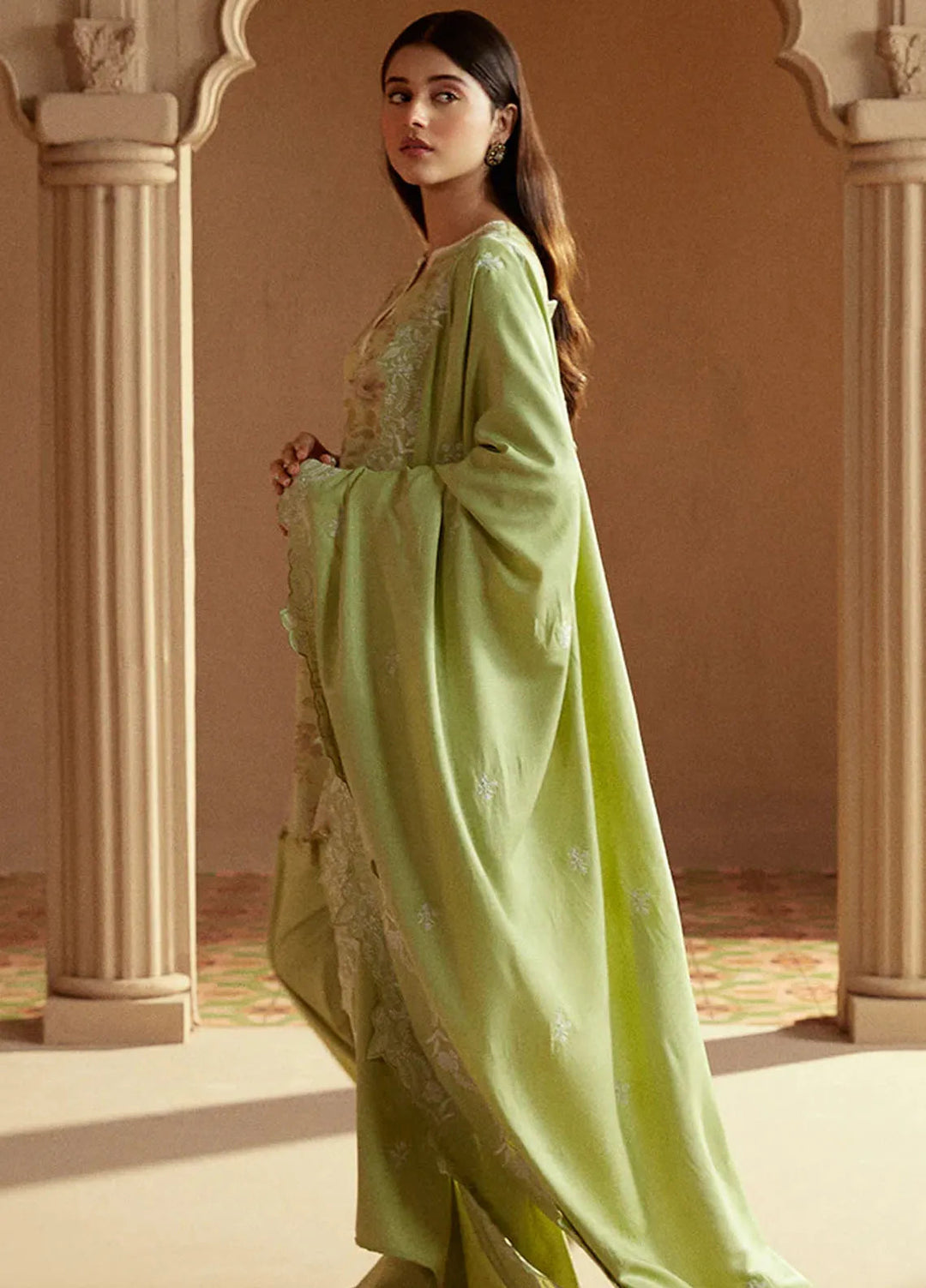 Cross Stitch Embroidered Linen Suits Unstitched 3 Piece CS24W Floral Charm - Winter Collection