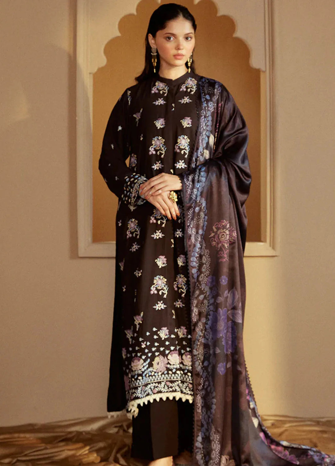 Cross Stitch Embroidered Linen Suits Unstitched 3 Piece CS24W Shadow Grace - Winter Collection