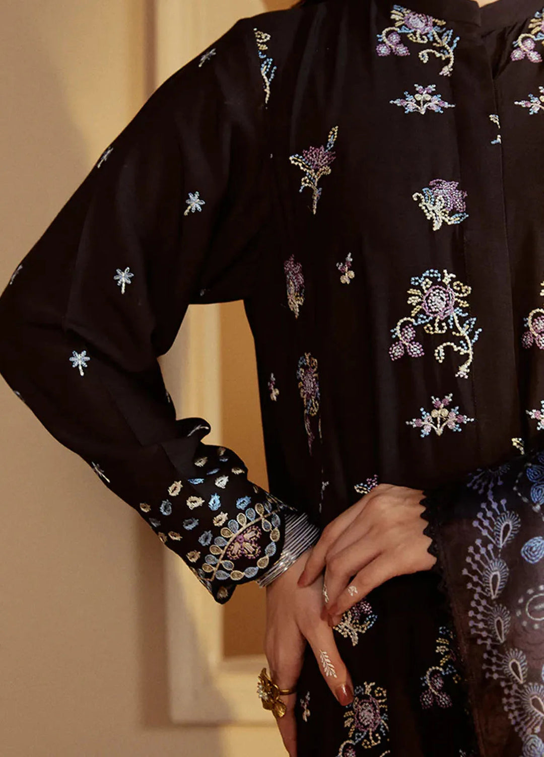 Cross Stitch Embroidered Linen Suits Unstitched 3 Piece CS24W Shadow Grace - Winter Collection