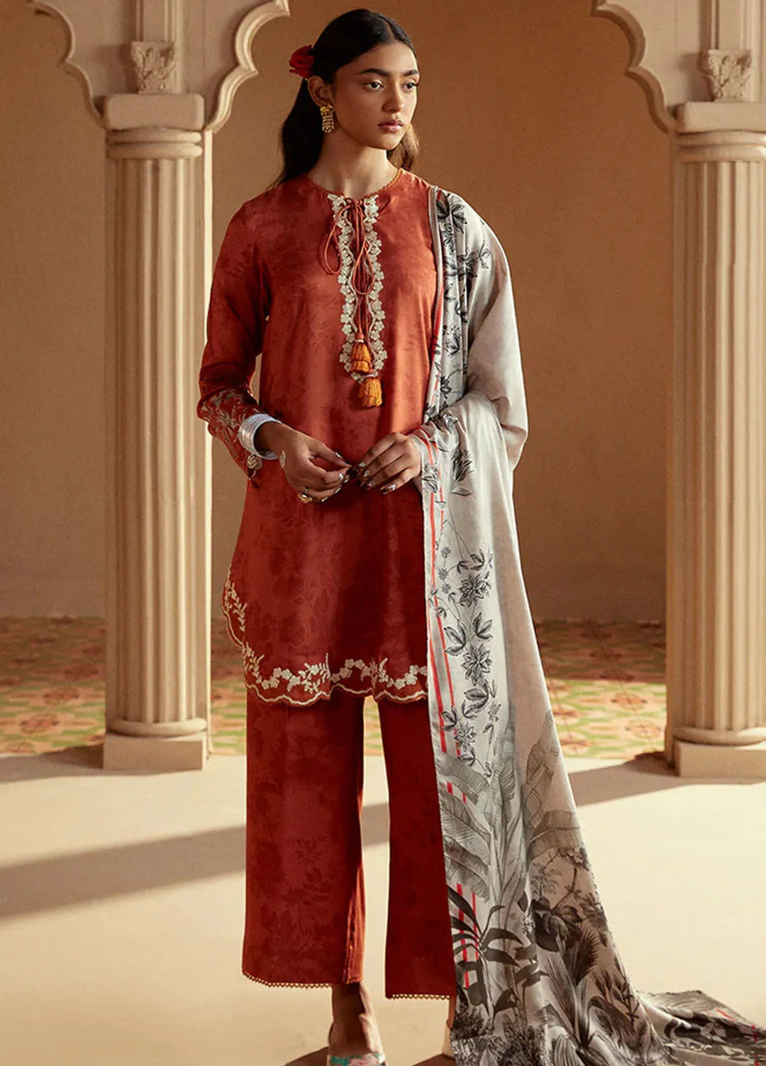 Cross Stitch Embroidered Marina Suits Unstitched 3 Piece CS24W Mangolian Tribe - Winter Collection