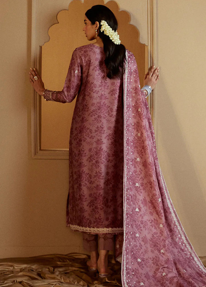 Cross Stitch Embroidered Marina Suits Unstitched 3 Piece CS24W Mauve Dream - Winter Collection