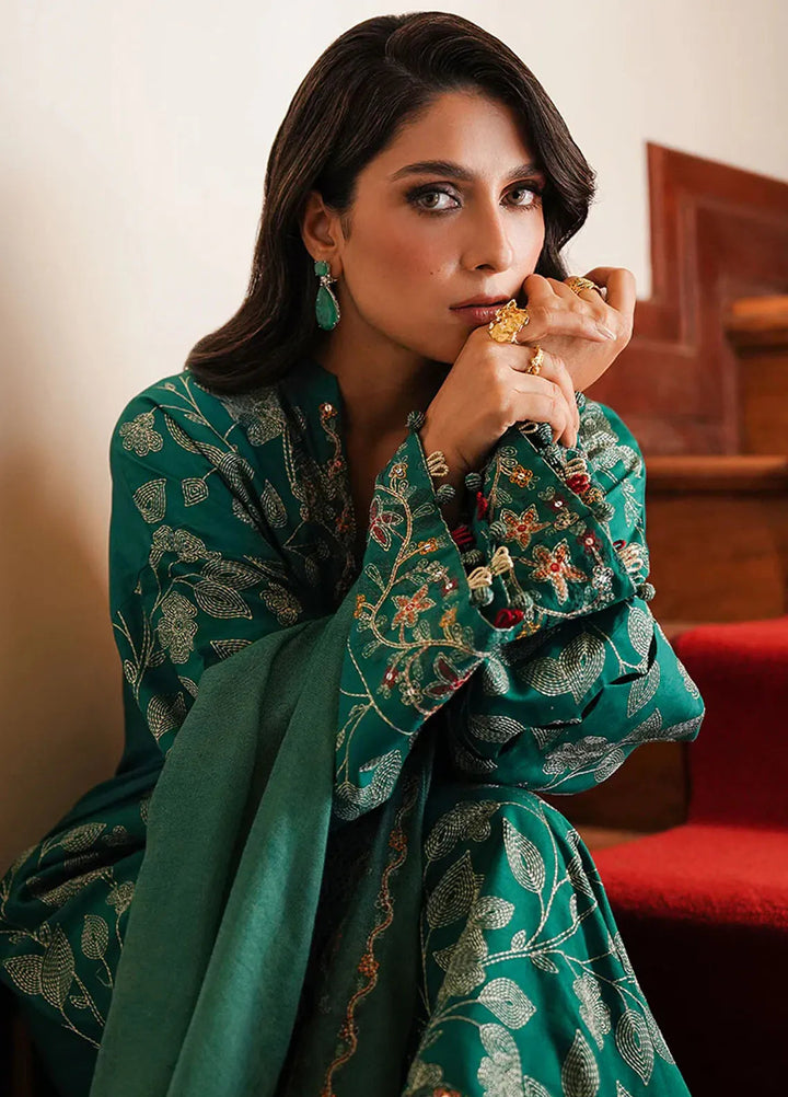 Cross Stitch Embroidered Satin Suit Unstitched 3 Piece CS24S Verdant Haven - Luxury Collection