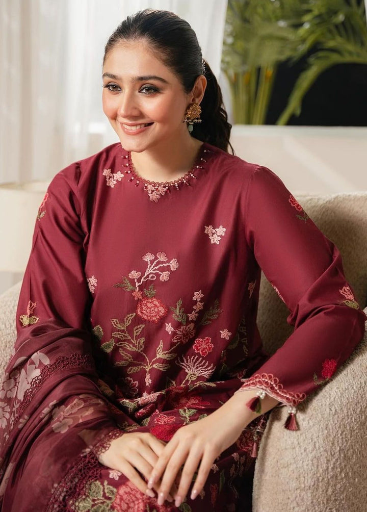 Cross Stitch Embroidered Lawn Suits Unstitched 3 Piece CS24EL D-01 Ruby Maze - Eid Collection