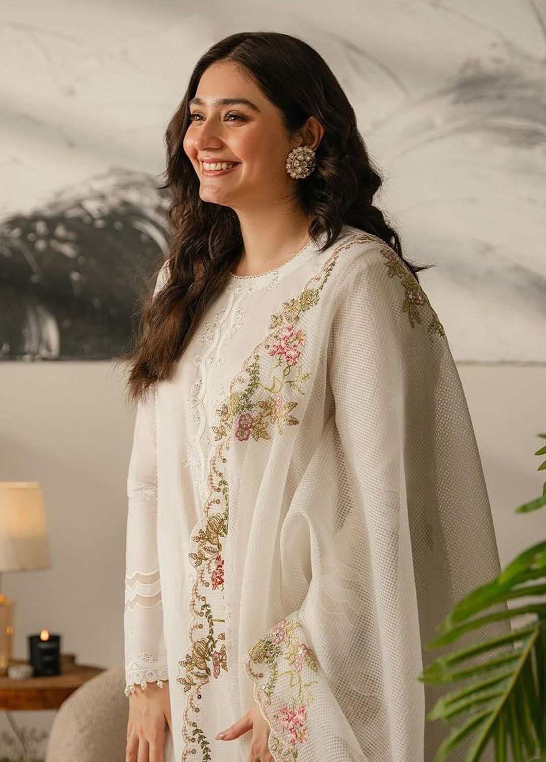 Cross Stitch Embroidered Lawn Suits Unstitched 3 Piece CS24EL D-02 Sylvane Flare - Eid Collection
