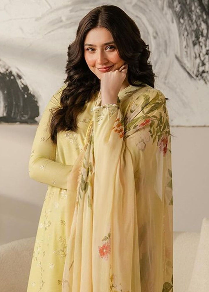 Cross Stitch Embroidered Lawn Suits Unstitched 3 Piece CS24EL D-17 Sapid Foliate - Eid Collection