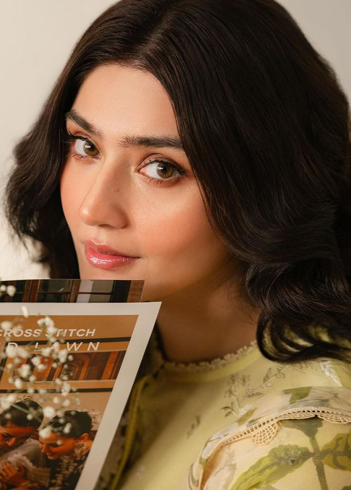 Cross Stitch Embroidered Lawn Suits Unstitched 3 Piece CS24EL D-17 Sapid Foliate - Eid Collection