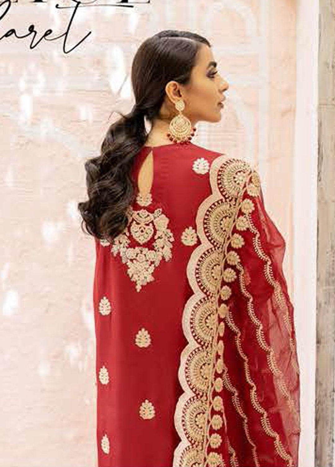 Luxe Atelier By Cross Stitch Embroidered Chiffon Suits Unstitched 3 Piece CS21LA 01 - Luxury Collection