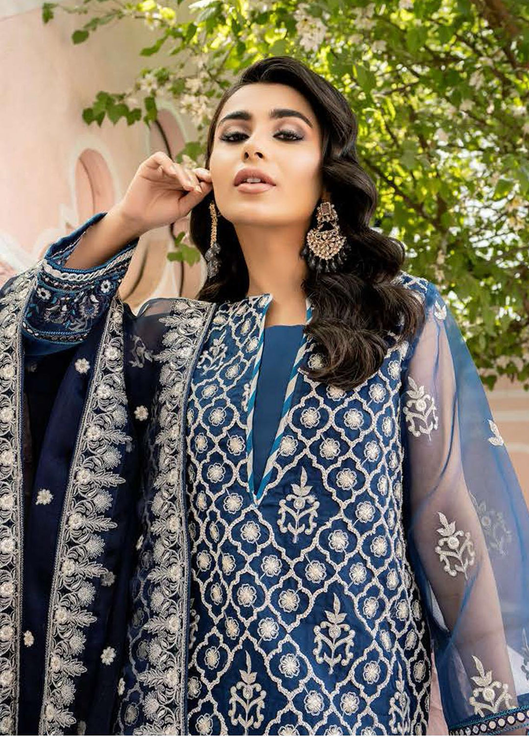 Luxe Atelier By Cross Stitch Embroidered Chiffon Suits Unstitched 3 Piece CS21LA 07 - Luxury Collection