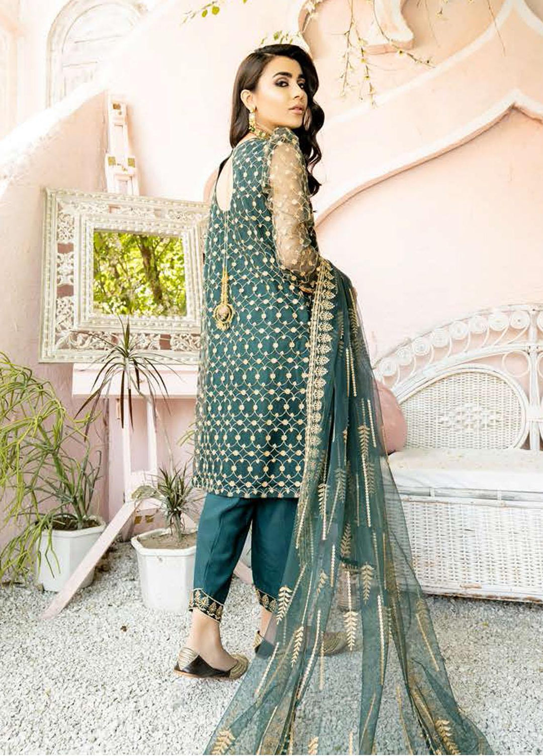 Luxe Atelier By Cross Stitch Embroidered Chiffon Suits Unstitched 3 Piece CS21LA 08 - Luxury Collection