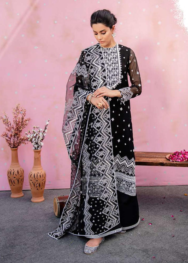 Luxe Atelier By Cross Stitch Embroidered Net Suits Unstitched 4 Piece CS22LX 01 BRISTOL FOLK - Luxury Collection