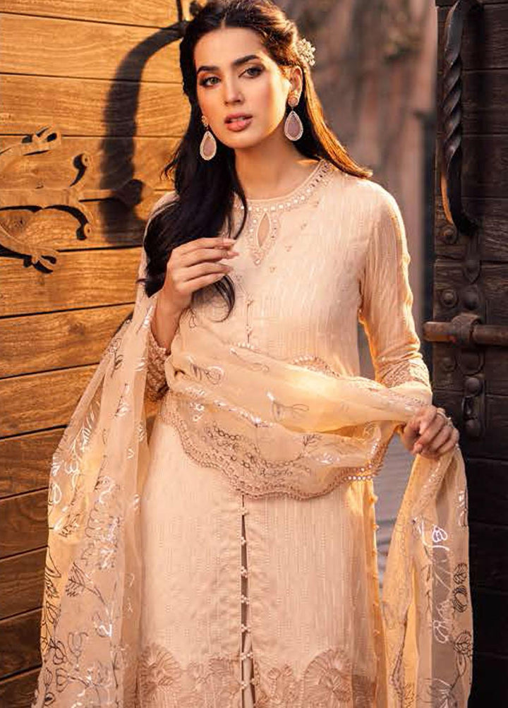 Luxe Atelier By Cross Stitch Embroidered Net Suits Unstitched 4 Piece CS22LA 06 DEW STRIA - Luxury Collection