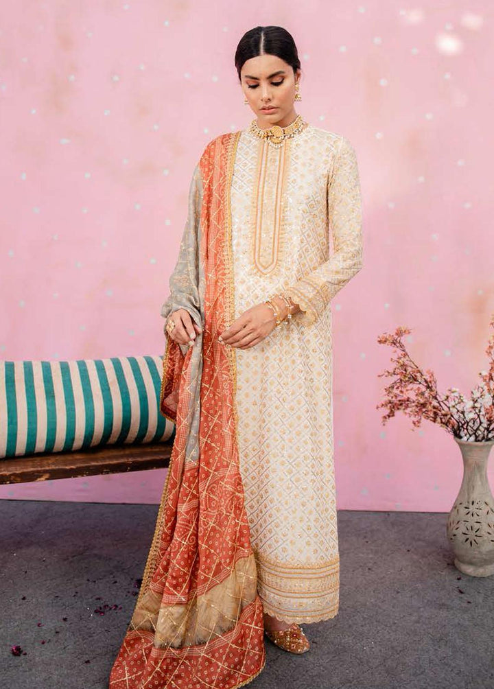 Luxe Atelier By Cross Stitch Embroidered Chiffon Suits Unstitched 4 Piece CS22LX 08 WHIMSICAL SUEDE - Luxury Collection