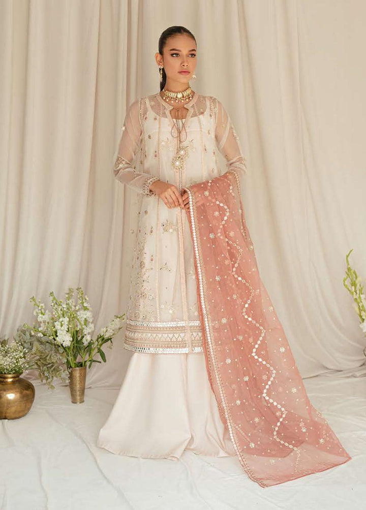 Luxe Atelier By Cross Stitch Embroidered Organza Suits Unstitched 4 Piece CS23LA 02 Dreamy Tint - Luxury Collection