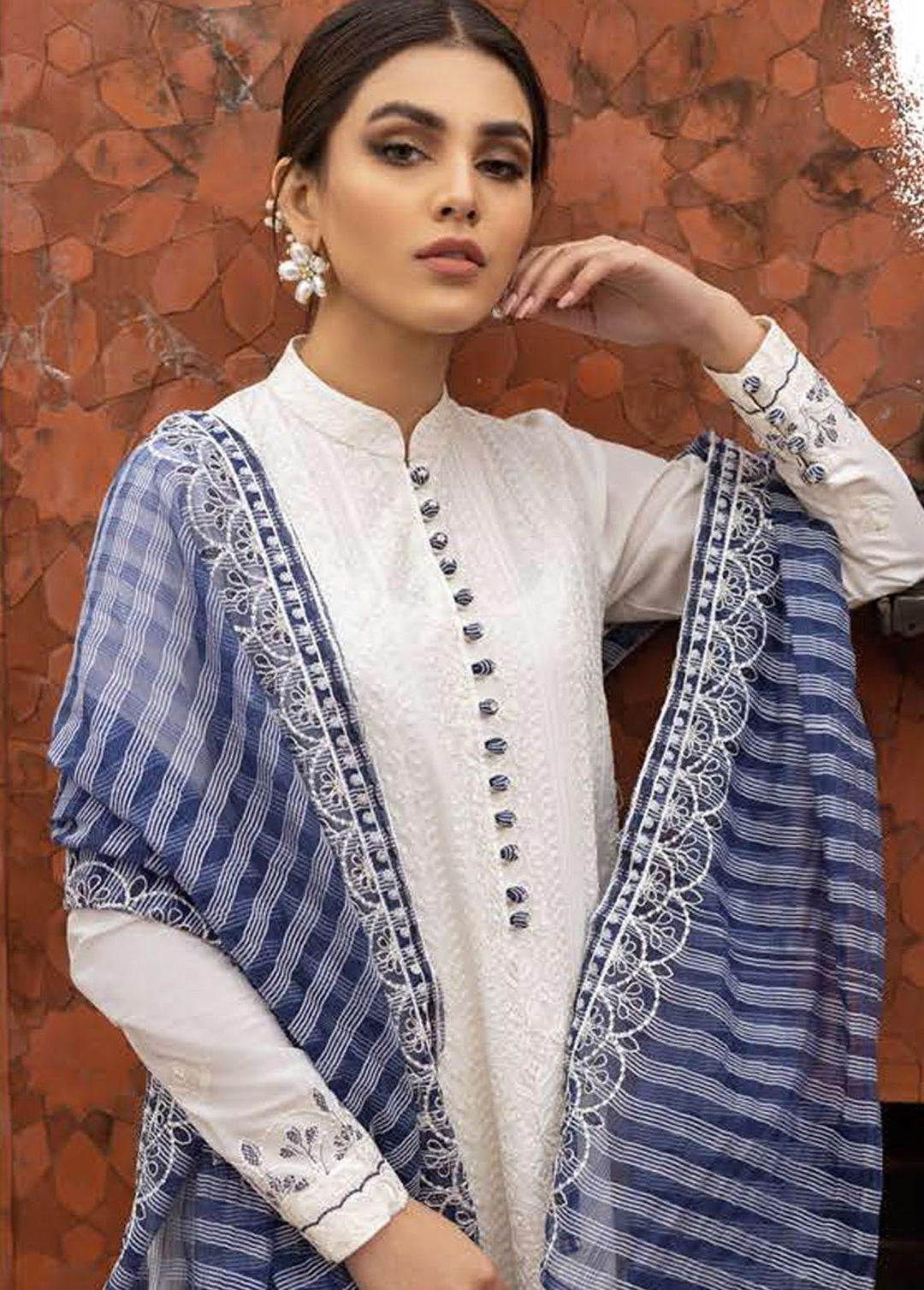 Mahiri By Cross Stitch Embroidered Lawn Suits Unstitched 3 Piece CS22M 03 Pearl Hues - Summer Collection