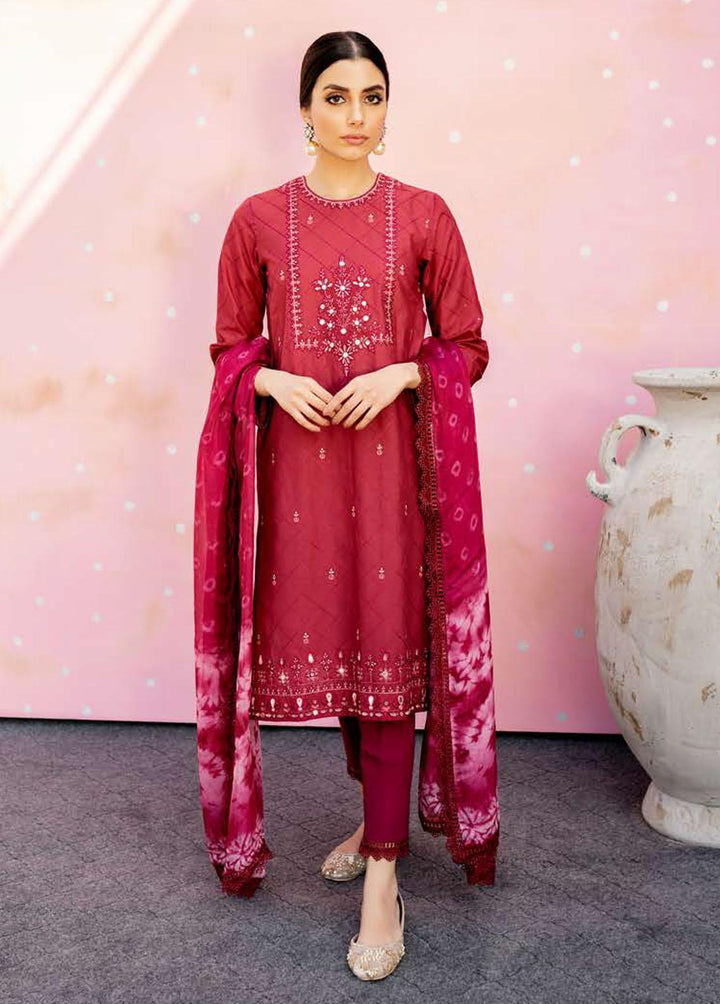 Mahiri By Cross Stitch Embroidered Lawn Suits Unstitched 3 Piece CS22-M2 04 Ruby Dazzle - Summer Collection