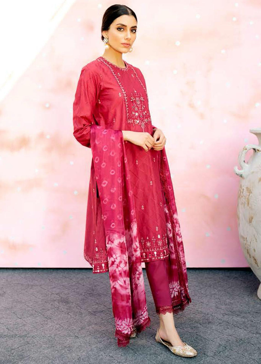 Mahiri By Cross Stitch Embroidered Lawn Suits Unstitched 3 Piece CS22-M2 04 Ruby Dazzle - Summer Collection