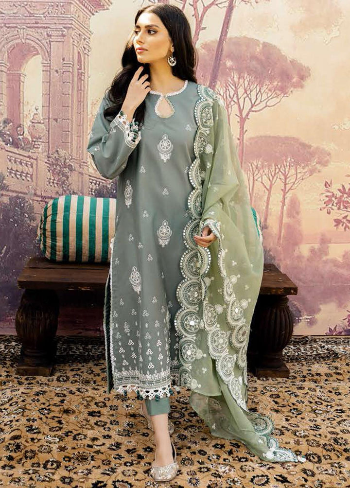 Mahiri By Cross Stitch Embroidered Lawn Suits Unstitched 3 Piece CS22-M2 06 Madelyn Sage - Summer Collection