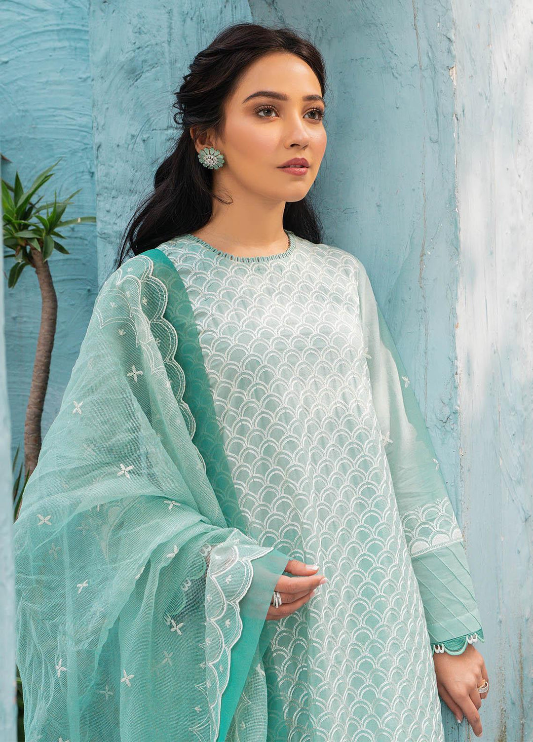 Mahiri By Cross Stitch Embroidered Lawn Suits Unstitched 3 Piece CS21M 04 Icy Gloire - Summer Collection