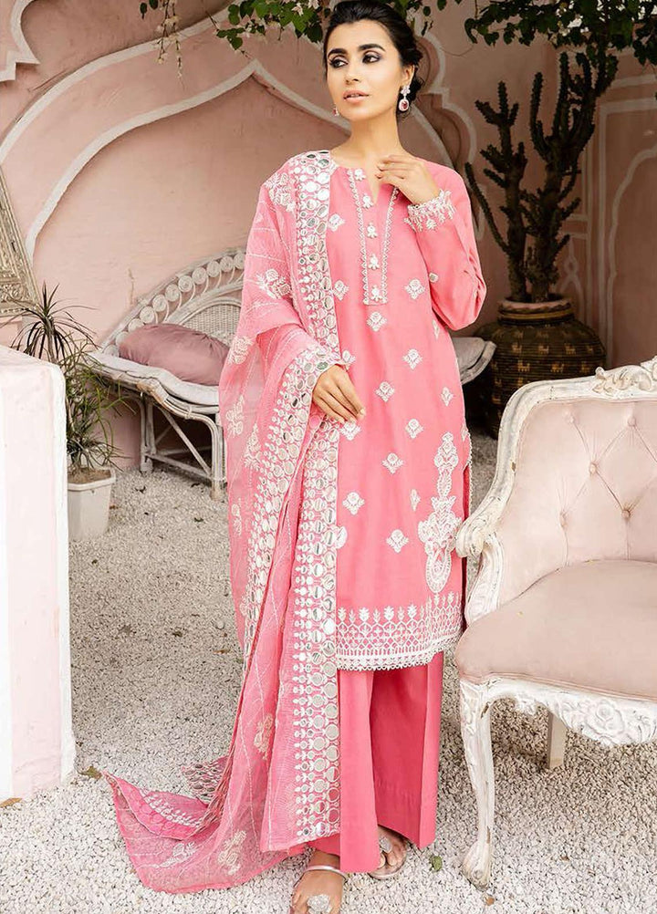 Mahiri By Cross Stitch Embroidered Lawn Suits Unstitched 3 Piece CS21-M2 03 Ballet Roseate - Summer Collection