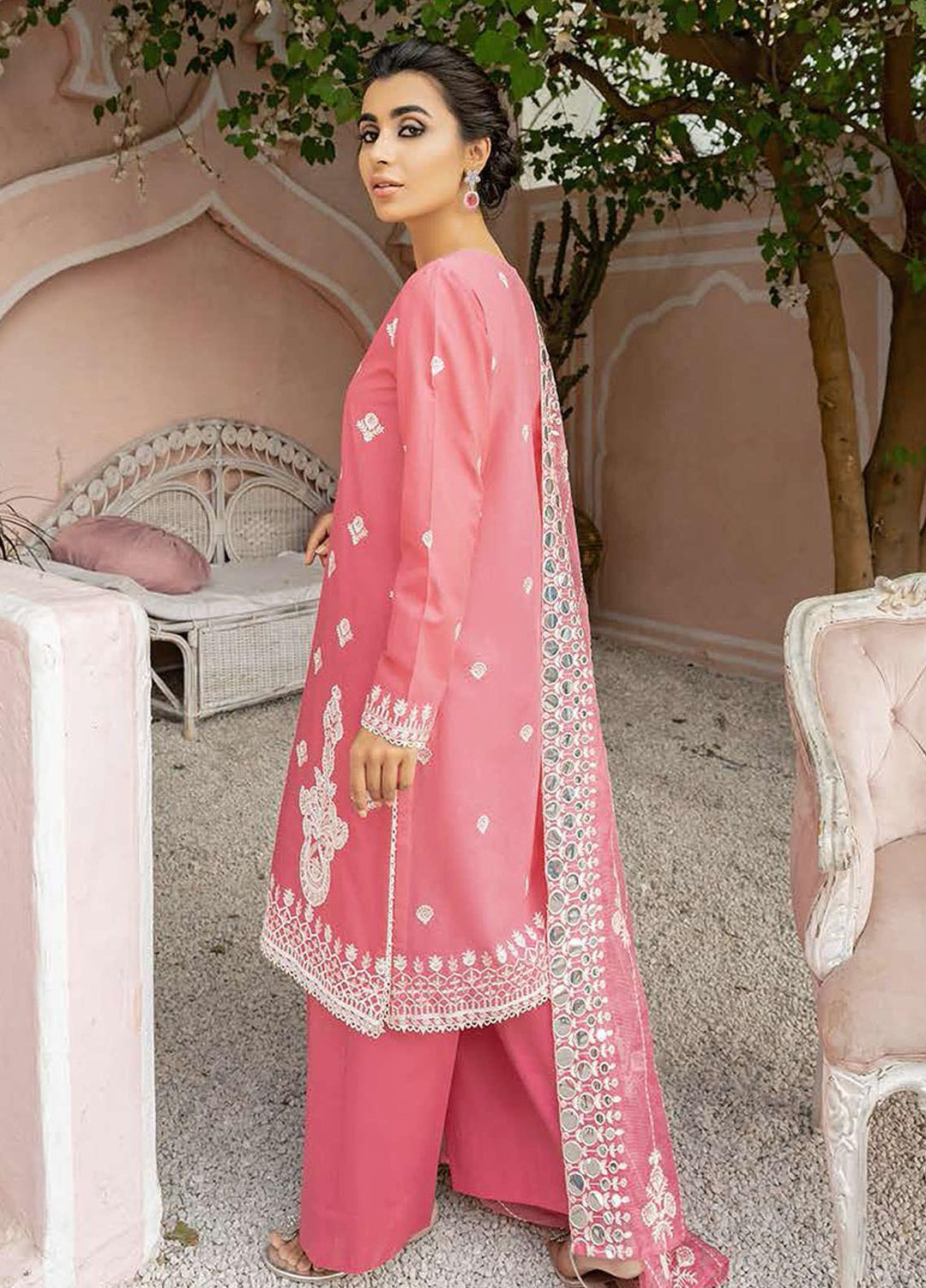 Mahiri By Cross Stitch Embroidered Lawn Suits Unstitched 3 Piece CS21-M2 03 Ballet Roseate - Summer Collection