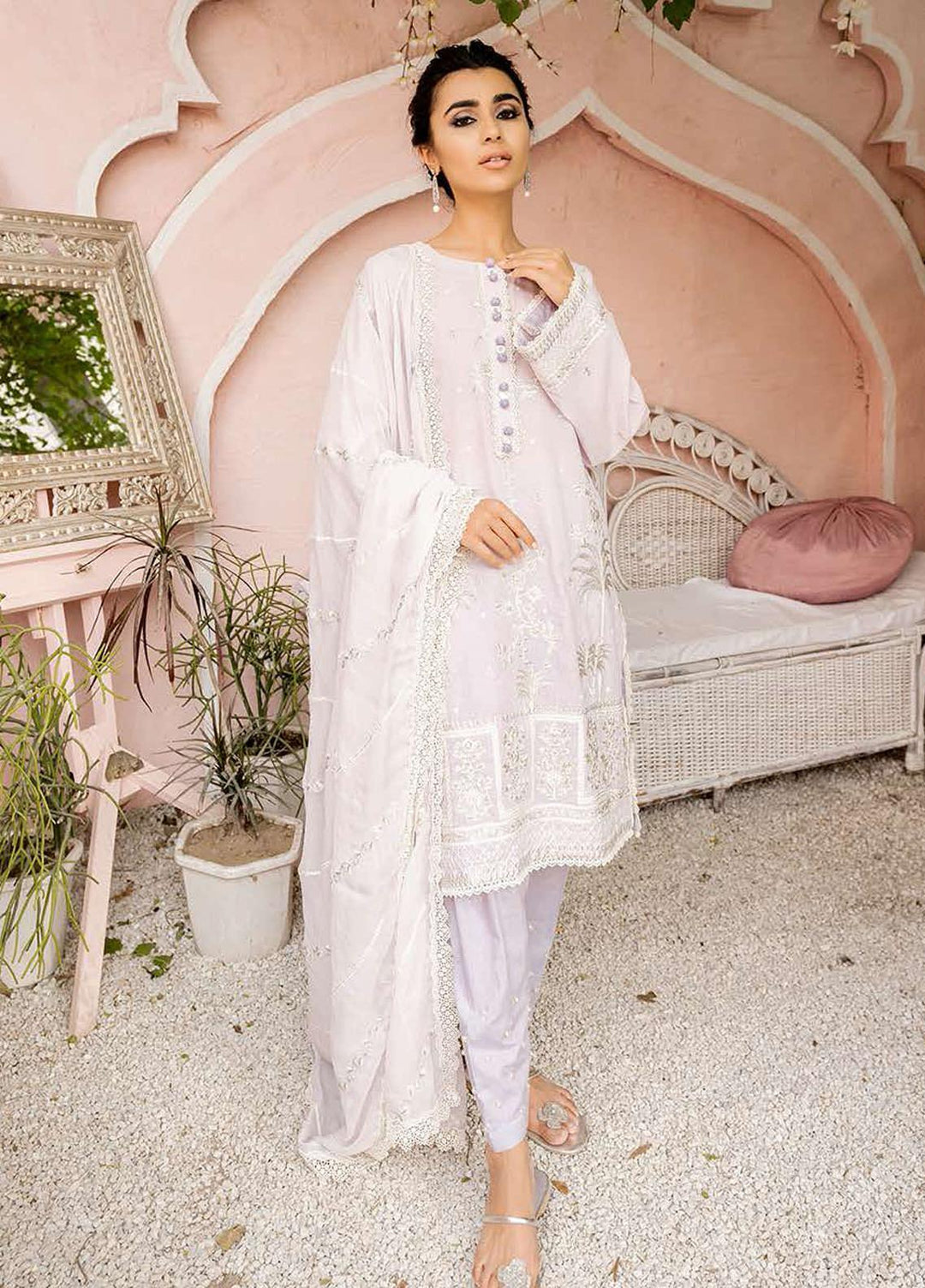 Mahiri By Cross Stitch Embroidered Lawn Suits Unstitched 3 Piece CS21-M2 05 Burnished Light - Summer Collection