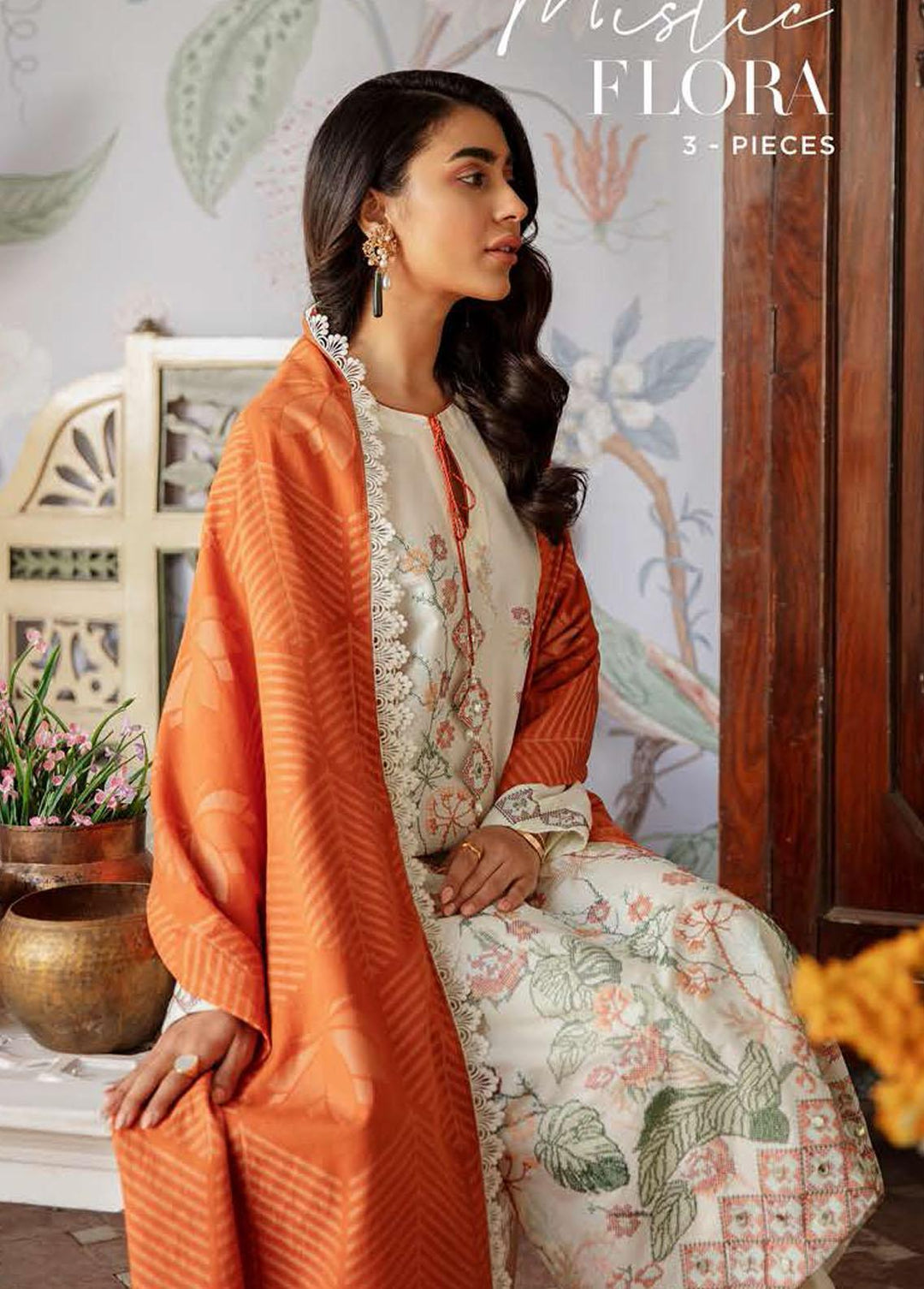 Mehrbano By Cross Stitch Embroidered Lawn Suits Unstitched 3 Piece CS22ME 12 MISTIC FLORA - Premium Collection