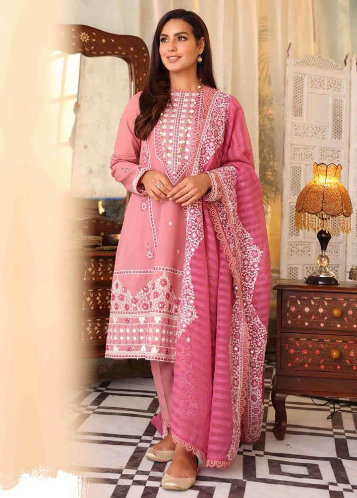 Mehrbano By Cross Stitch Embroidered Lawn Suits Unstitched 3 Piece CS22ME 14 ROSY DEV\/ - Premium Collection