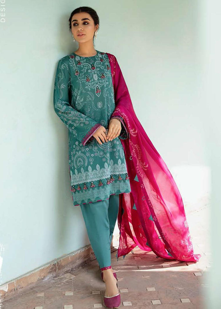 Mehrbano By Cross Stitch Embroidered Lawn Suits Unstitched 3 Piece CS22ME 17 CR IMSON GUST - Premium Collection