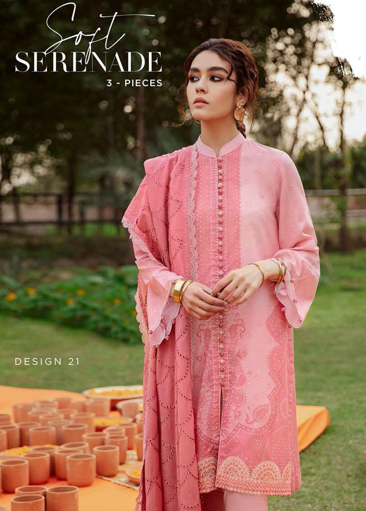 Mehrbano By Cross Stitch Embroidered Lawn Suits Unstitched 3 Piece CS22ME 21 SOFT SERENADE - Premium Collection