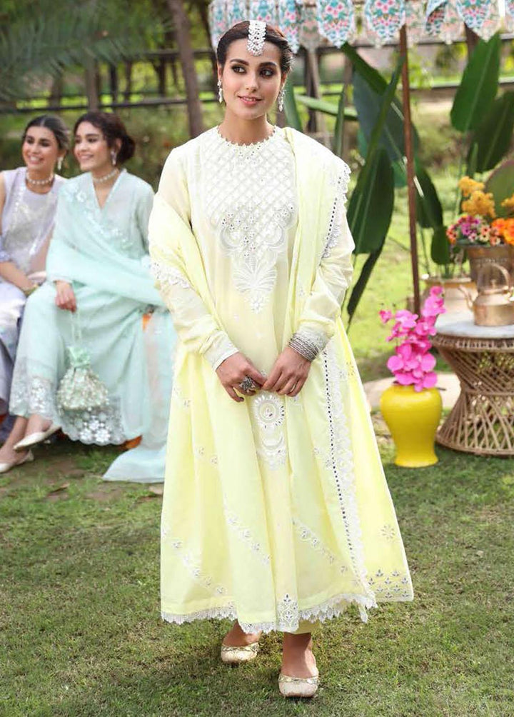 Mehrbano By Cross Stitch Embroidered Lawn Suits Unstitched 3 Piece CS22ME 08 CANARYTALE - Premium Collection