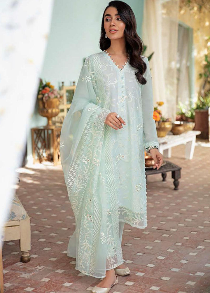 Mehrbano By Cross Stitch Embroidered Lawn Suits Unstitched 3 Piece CS22ME 09 CELESTIAL PEARL - Premium Collection