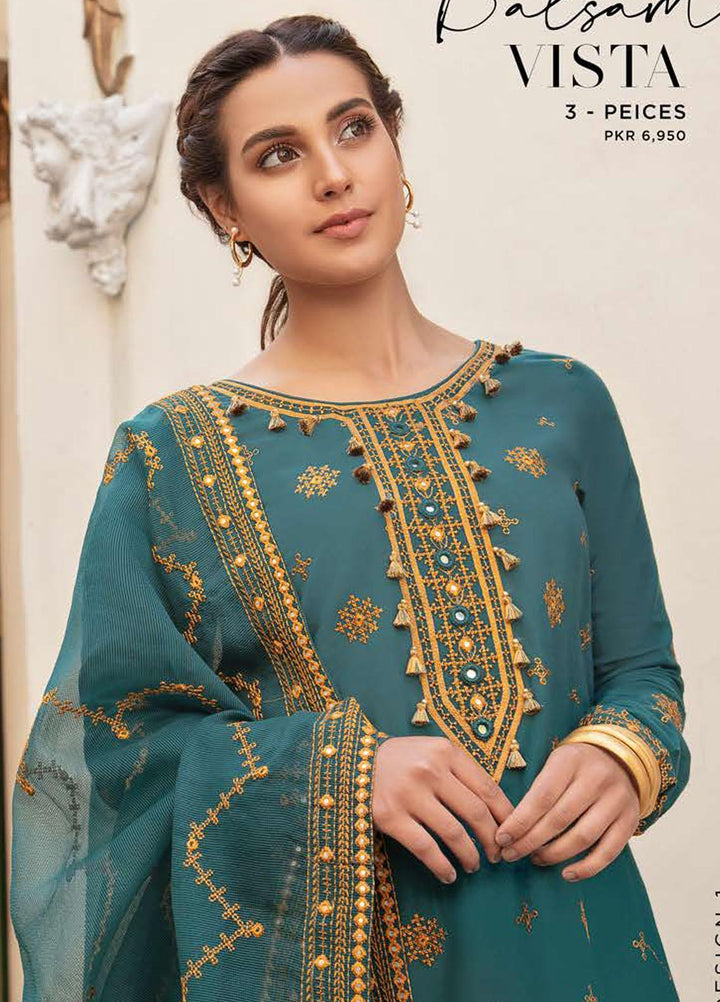 Mehrbano By Cross Stitch Embroidered Lawn Suits Unstitched 3 Piece CS22ML BALSAM VISTA - Premium Collection