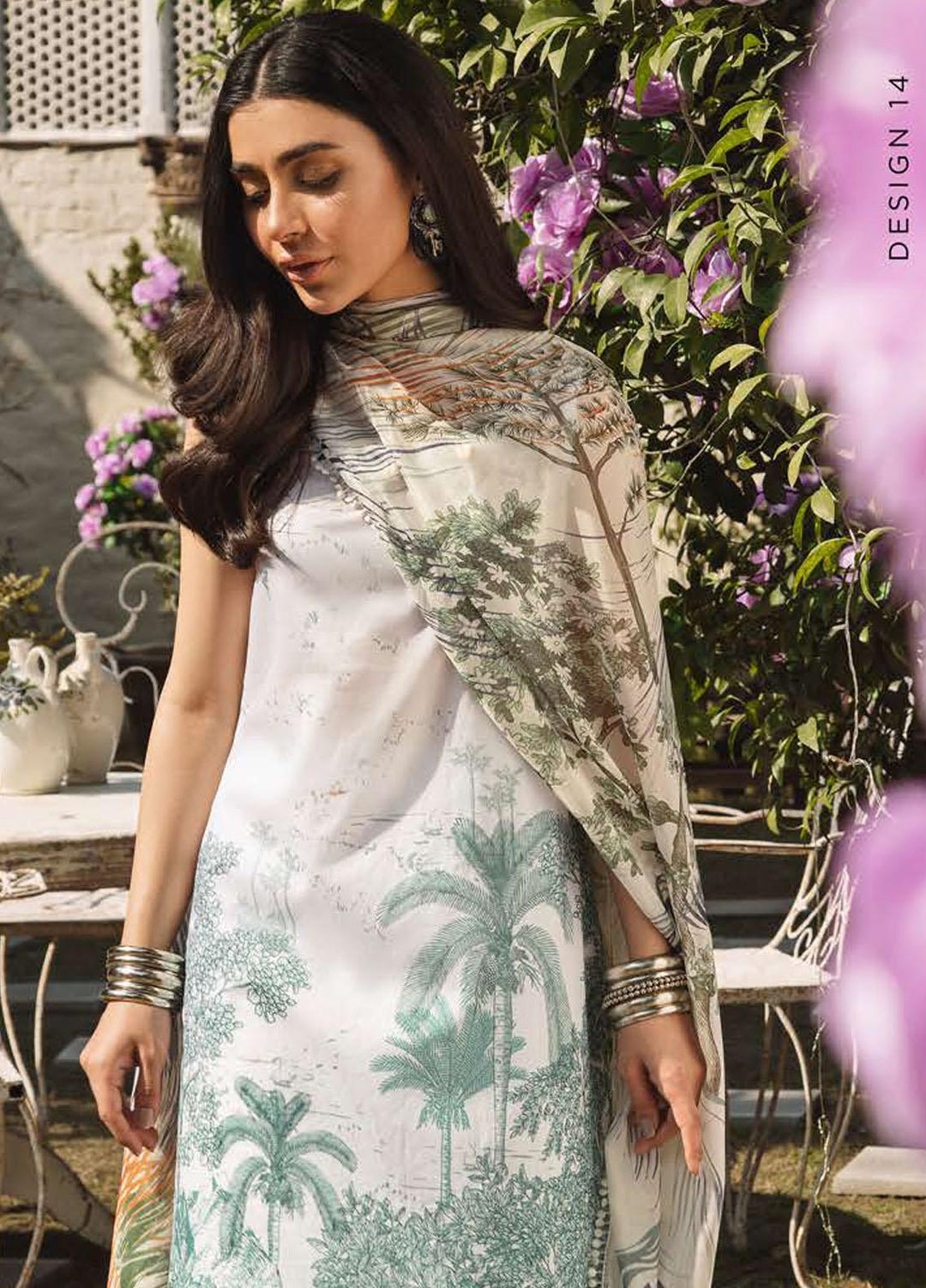 Mehrbano By Cross Stitch Embroidered Lawn Suits Unstitched 3 Piece CS22ML EMERALD MEMOIR - Premium Collection